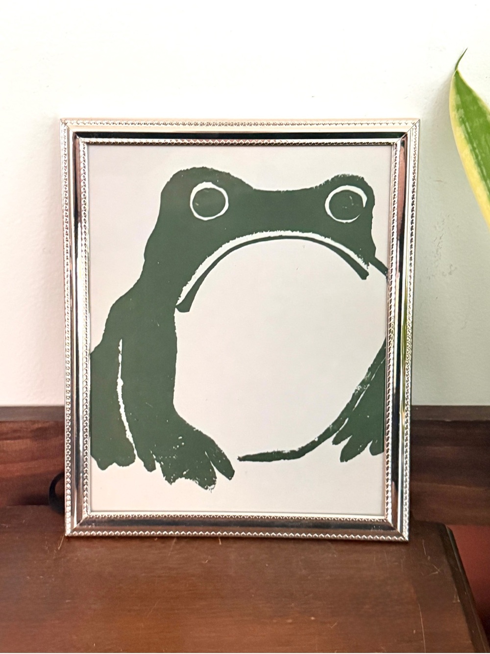 Unimpressed Grumpy Frog Cottagecore Canvas Print Matsumoto Hoji Framed Wall Art